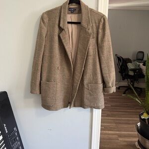 Hunter Women's Neutral Tweed Blazer Jacket